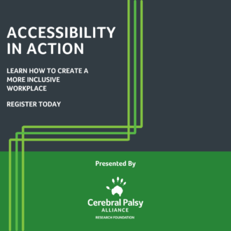 a banner for the accessibility in action series